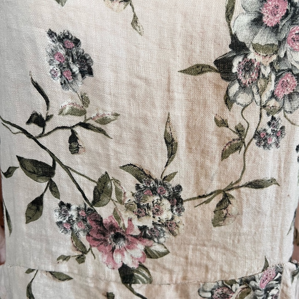 Italian luxury Pink Floral Tunic with Pockets, Made in Italy - 3/4 Sleeve - Picture 11 of 12